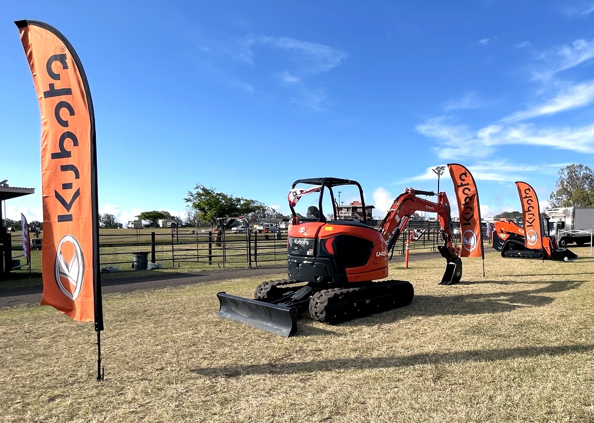 Some of the Kubota equipment on display in the vendor field